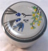 Sumi-e French Butter Dish with humming bird